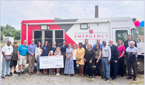 Large check presentation to the Salvation Army.