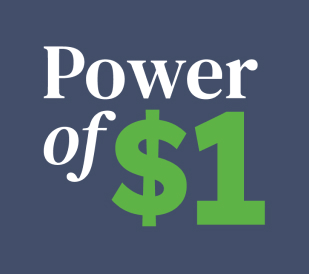 Power of one dollar graphic